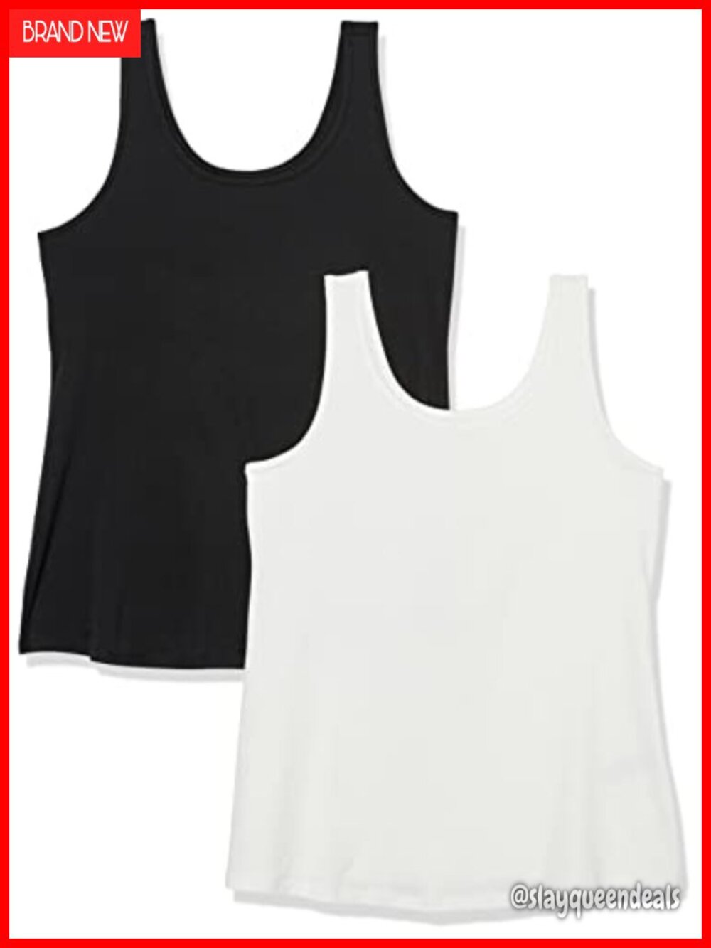 Women's Plus Size Slim Fit Scoop Neck Rib Tank Top